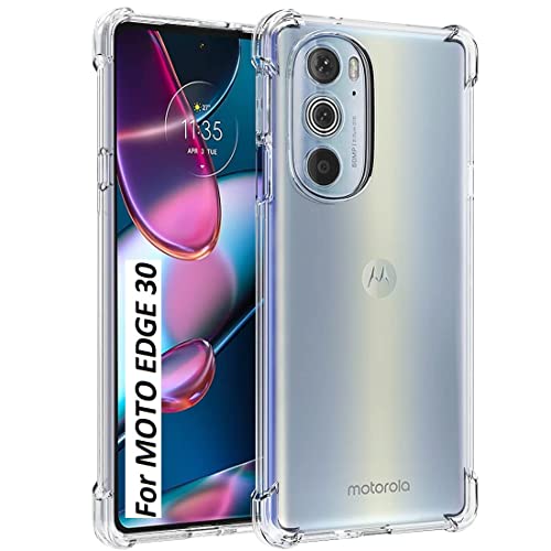 Image of Shockproof Crystal Clear Back Cover Case for Motorola Moto Edge 30 | 360 Degree Protection | Protective Design | Shockproof Hybrid Back Cover Case for Motorola Moto Edge 30 -Transparent