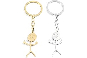 Funny Doodle Stainless Steel Keychain | Distance Friendship Buddy Gift