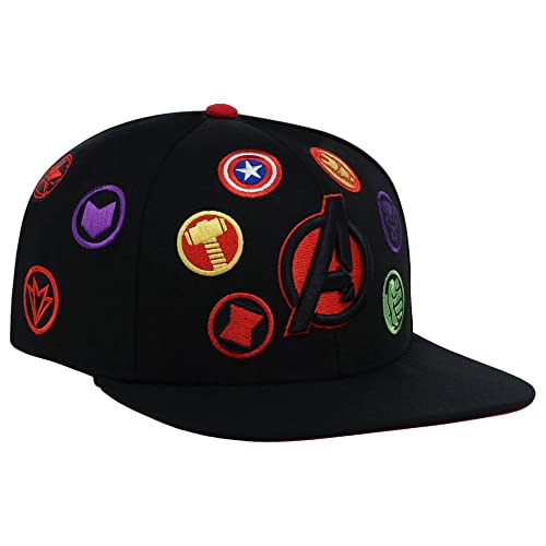 Marvel Avengers Adult All Over Adjustable Snapback Flat Bill Cap #TOP2