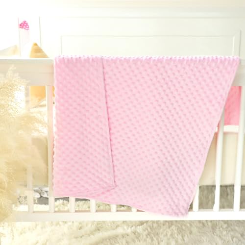 Image of SWESEN Baby Blanket for Girls, Soft Crib Blanket 30 x 40 Inch, Newborn Blankets for Nursery, Stroller, Toddler Bed, Carseat, Double Layer, Pink