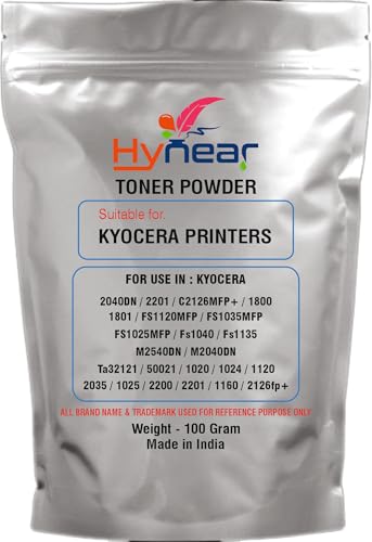 Image of Ultra Dark Black Toner Powder Suitable for Kyocera 2040DN 2201 C2126MFP+ 1800 1801 FS1120MFP FS1035MFP FS1025MFP M2040DN 1160 /2126fp+ Printers (Pack of 1) (100 Gram)