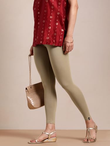 Image of TWIN BIRDS Super Stretchable Cotton Elasthane Fabric Ankle Length Leggings for Women