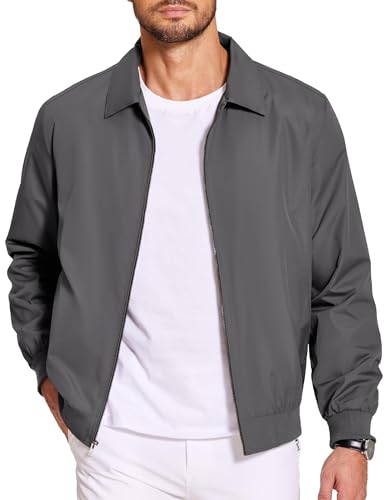 COOFANDY Men Outdoor Golf Fashion Coat Lightweight Bomber Jacket Causal Varsity Flight Windbreaker Track Jacket