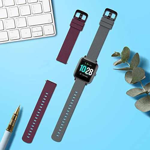 kwmobile 2x Straps for Willful Fitnesstracker/Smartwatch Watch Strap, Silicone Replacement Watch Strap Set - Image 2