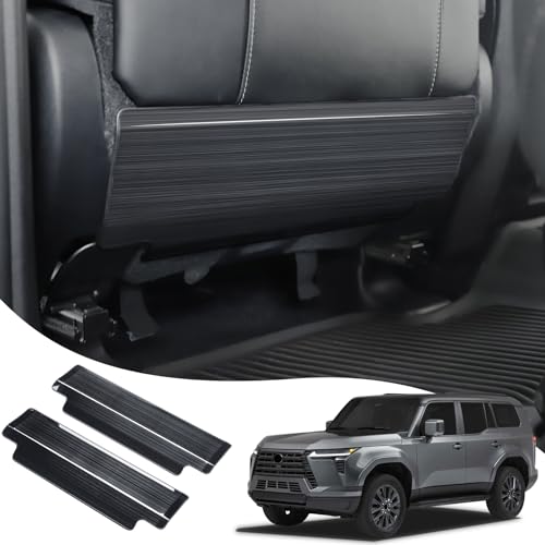 Stainless steel seat protection plate is suitable for the 2024 to present Lexus GX550 internal anti kick decorative panel modification accessories (Black)