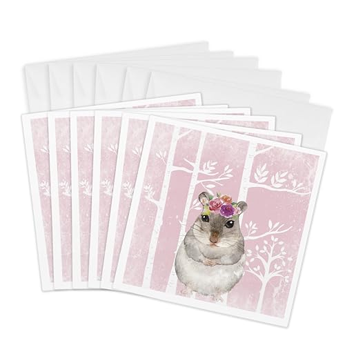 3dRose O[eBOJ[h - 킢̃nX^[ Ԃ̃CXg sN̐X - 6 x 6C`A6Zbg (gc_269198_1)