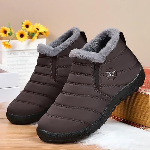 Women’s Waterproof Slip-On Winter Snow Boots – Warm Fleece Lined Ankle Booties with Anti-Slip PU Sole, Comfortable for Outdoor Walking, Casual Wear & Cold Weather2