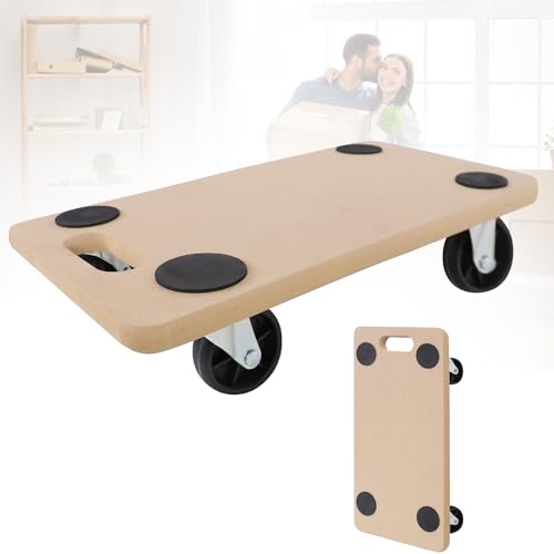 LZQ Transportroller 4 × rullbräda, rullbräda, möbeltransporthjul för utomhus och inomhus, 58 x 30 cm, möbelskoter, max 200 kg, lastkapacitet för flyttning, möbeltransport (4 stycken)