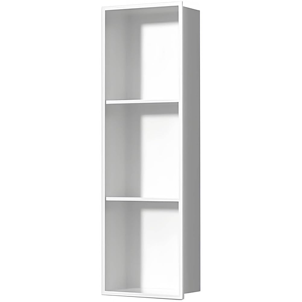 AYCDL Wall-Mounted Shower Recessed Shelf for Bathroom Easy Installation Above Waterproof Storage Solution Modern Design Space-Saving nizer,Bianco-90x28cm