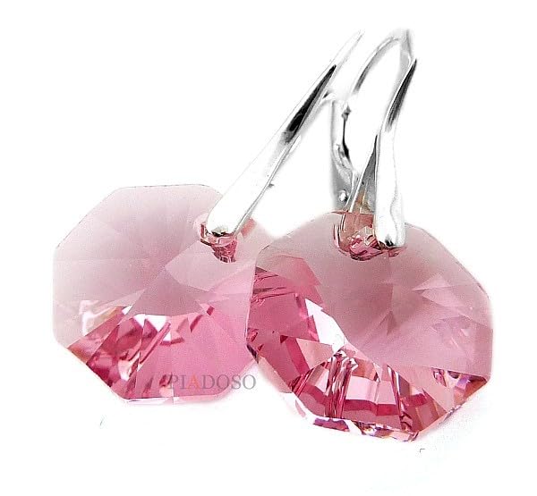 Boucles d'oreilles originales argent 925 Arande cadeau rose clair