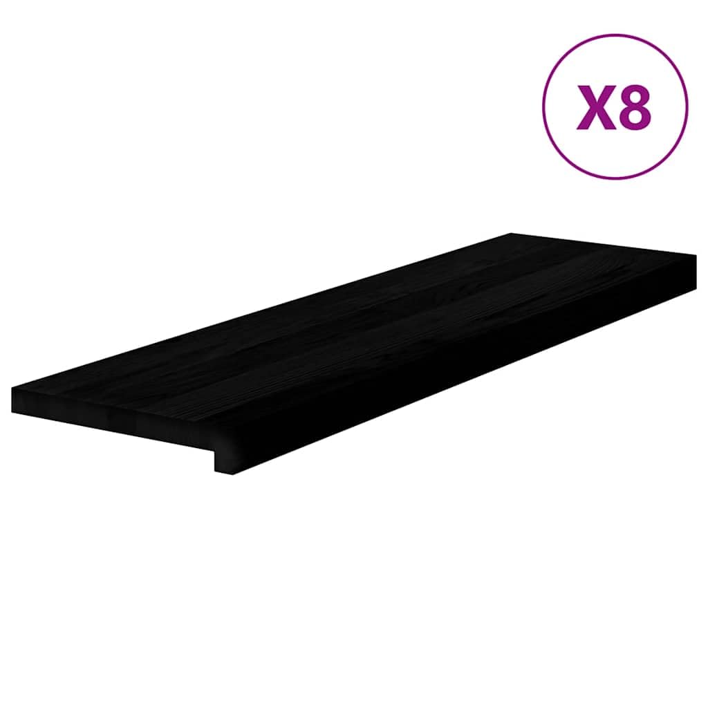 Gradini per scale, 8 pezzi, in legno massello, rovere marrone scuro