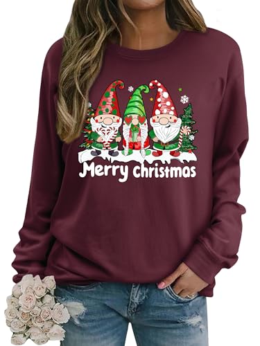 Dresswel Weihnachtspullover Damen Merry Christmas Sweatshirt Lustig...