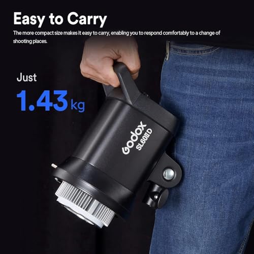 Image of Godox SL60 SL60IID 70W LED Video Light, Cob Video Light Bowens Mount LED Studio Light, Support APP Control, CRI96+ TLCI97+, Daylight 5600K, 18600Lux@1m, Built-in 8 FX Effects, Dimmable Brightness