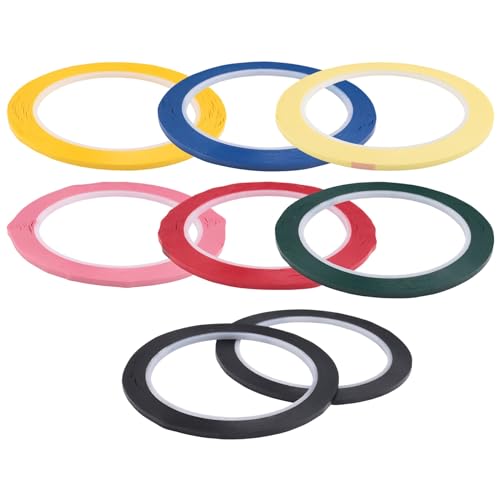 Kueohse Cinta para Pizarra, Paquete de 8, Colores Surtidos, Cinta Fina para Pizarra de Borrado en Seco, Accesorios para Pizarra, Accesorios para Pizarra de Borrado