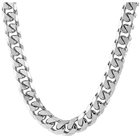 West Coast Jewelry Men's Stainless Steel Beveled Curb Chain Necklace (10 mm) - 24" Cover