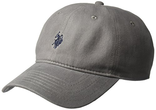 U.S. Polo Assn. Men's Washed Twill Baseball Cap, 100% Cotton, Dark Grey, One Size