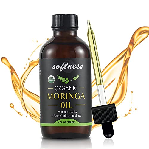 Moringa Oil, Mild Jasmine Scent, USDA Certified Organic, 100% Pure, Cold-Pressed, Natural Moisturizer for Skin, Face, Body, Hair, Non-GMO, Vegan