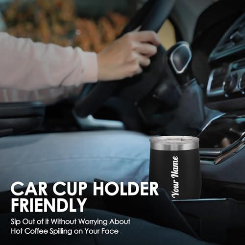 Image of CORPORATE PORIUM Customised Coffee Mug Cup Digital Display, Thermos Flasks, 350 ml, 304 Stainless Steel Travel Mug, Insulated Vacuum Thermal Mug, Leak-Proof Diwali Item