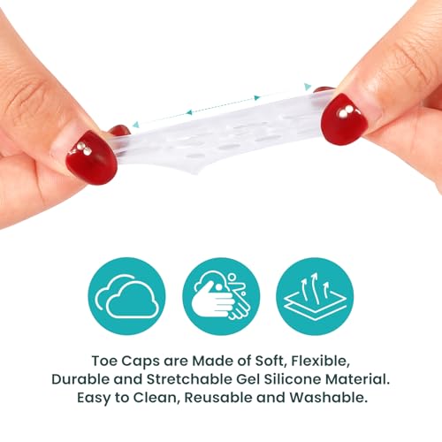 Image of Gel Pinky Toe Caps, 32 Pack Toe Protectors for Women, Silicone Toe Covers Sleeves for Men, Blisters, Corns, Friction Pain Relief (Clear, Pinky)