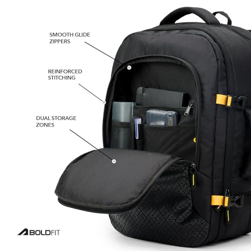 Image of Boldfit Laptop Backpack for Men & Women Premium Stylish Bags Ideal College Bag, Office Backpack & Travel Bag Water-Resistant with Bottle Holder