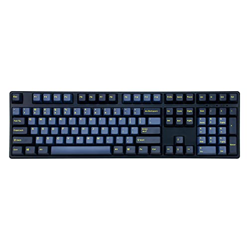 Mistel X-VIII Mechanical Keyboard with Cherry MX Brown Switch,Yellow Letter Glaze Blue PBT DoubleShot Keycap, Full Size Ergonomic Gaming Keyboard for Laptop/Desktop, USB Type-C Cable, Macro Support
