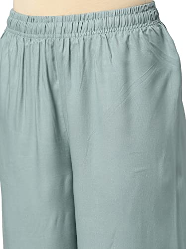 Image of GO COLORS Soft Viscose Basic Palazzo Full Length for Women| Breathable, Mid Rise, Relaxed Fit