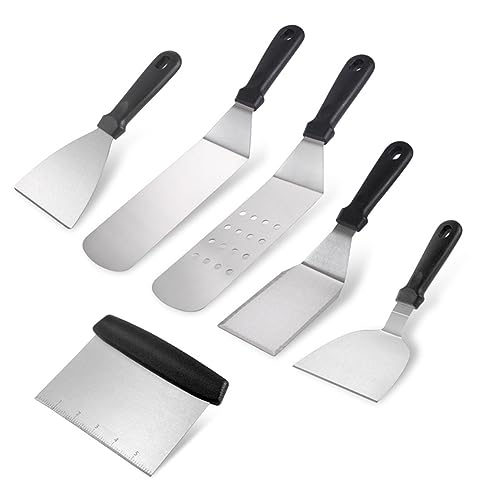 Bakkeny Juego de 6 herramientas para barbacoa Blackstone y accesorios de barbacoa de acero inoxidable