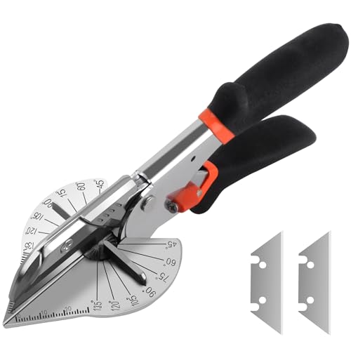Cortador de Inglete Multiángulo, 45° - 135° Cortador de Molduras de Ángulo Múltiple, Tijeras Ingletadoras, para corte preciso de plástico, goma, madera, PVC