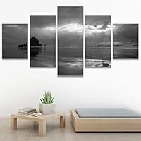 SIGNWIN 5 Panel Canvas Wall Art High Contrast Scenery for Home Decorations Ready to Hang - 60