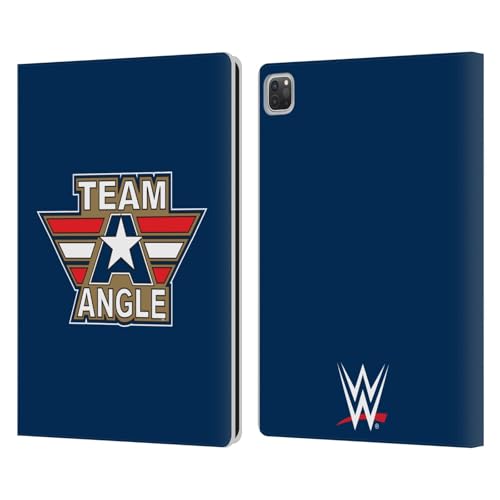 Head Case Designs Officially Licensed WWE Logotype Kurt Angle Leather Book Wallet Case Cover Compatible with Apple iPad Pro 12.9 2020/2021/2022