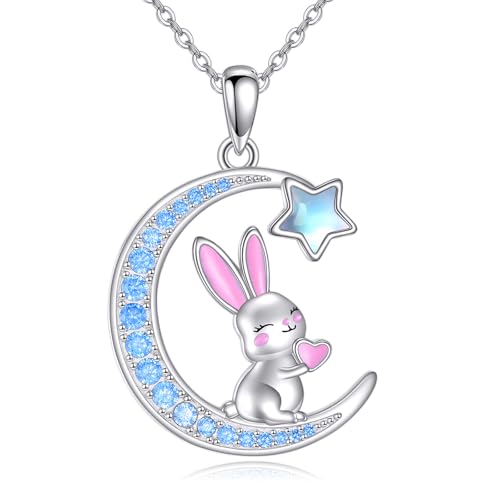 Collier lapin en argent sterling à porter au quotidien pour un style poétique