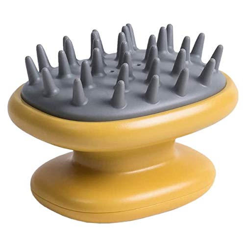 Image of YANCI Hair Scalp Massager Shampoo Brush, Manual Head Massage Brush, Soft Silicone Bristles, Exfoliate, Promote Hair Growth, Yellow
