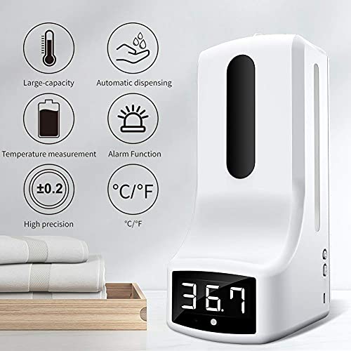 Automatische Infrarood Thermometer Zeepdispenser,Wandgemonteerde Handzeepdispenser met Thermometer,Automatische… - Image 3