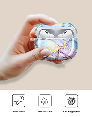 JIAXIUFEN for Airpods Pro 2nd Generation Case Cover Gold Glitter Marble Design Protective TPU Skin for Women Girl with Keychain Compatible with AirPods Pro 2019/Pro 2 Gen Case 2022 - Image 2