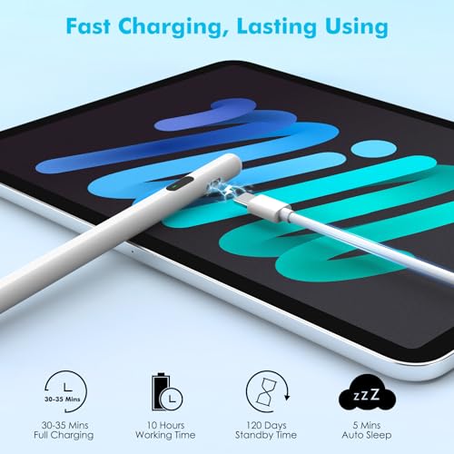 MoKo-Stylus-Pen-for-iPad-2018-2024-USB-C-Pencil-with-LED-Power-Display-for-iPad-Pro-1311-M4-2024-iPad-Pro-12911-iPad-Air-1311-M2-20246543-iPad-Mini-65-iPad-109876-White