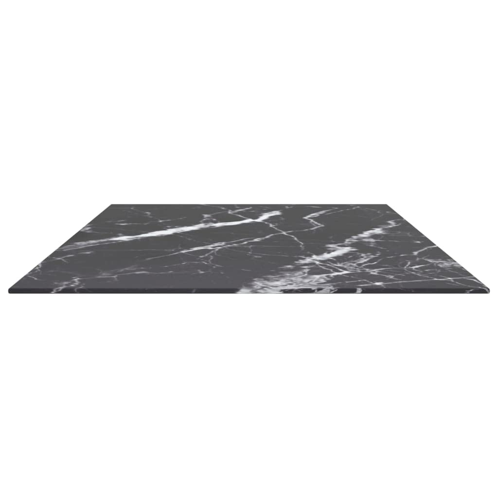 vidaXL Tischplatte Ersatztischplatte Marmorplatte Glasplatte für Esstisch Couchtisch Gartentisch Schwarz 120x65cm 8mm Hartglas in Marmoroptik