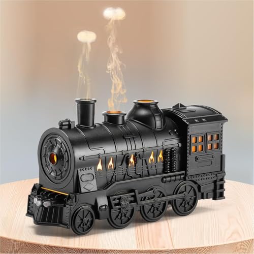 Image of KIMEE Essential Oil Diffuser, 300ml Train Diffusers for Essential Oils Large Room,Aromatherapy Diffuser Cool Mist with 2 Light 2 Mist Mode Auto Shut-Off for Home Office Hotel