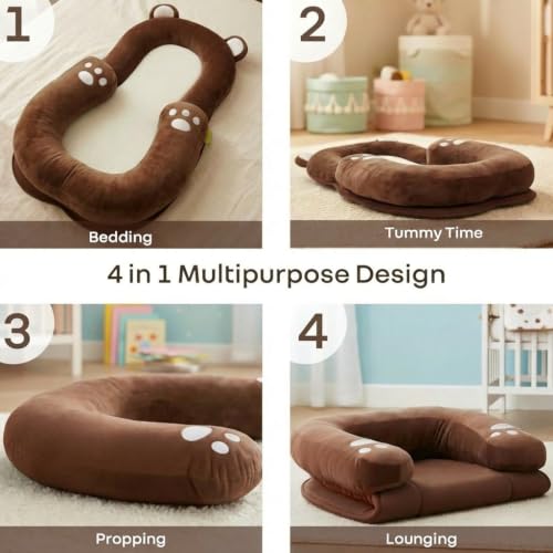 Image of R for Rabbit Snuggy Teddy Kids Bedding Bag | Soft Portable Travel Sleep Sack for Kids | Ultra-Soft Plush Fabric for Everyday Comfort (Brown)