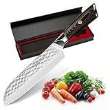 Santoku Knife 7 Inch - MARESTON Asian Knife Japanese Chef Knife - High Carbon Stainless Kitchen...