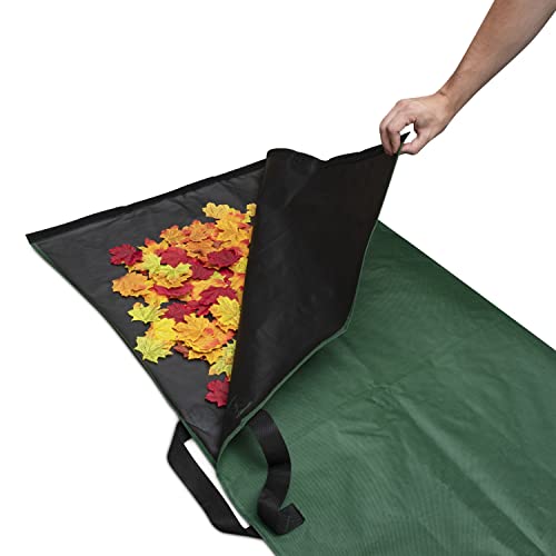 Ruafox Garden Leaf Tarp With Handles Converts Into Reusable Yard Waste Bag 56.5” L X 56“ W - Comes With Claw Garden Gloves #TOP6