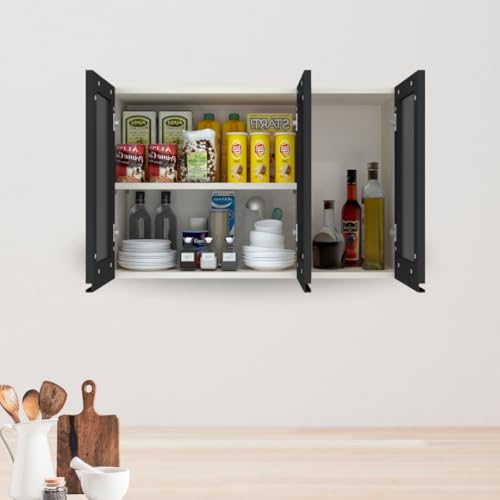 Image of SPECIALITY PANELS Multipurpose Cabinet with Modern Elegance Tinted Glass Wall Cabinet, Space Organizer for Office /Kitchen in (Highland Pine, 3 Glass Shutter)