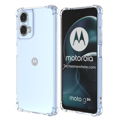 Custodia 3 In 1 Per Motorola Moto G24: Cover Morbida TPU + Vetro Temperato 9H + Anello Porta Telefono, Antiurto E Antigraffio