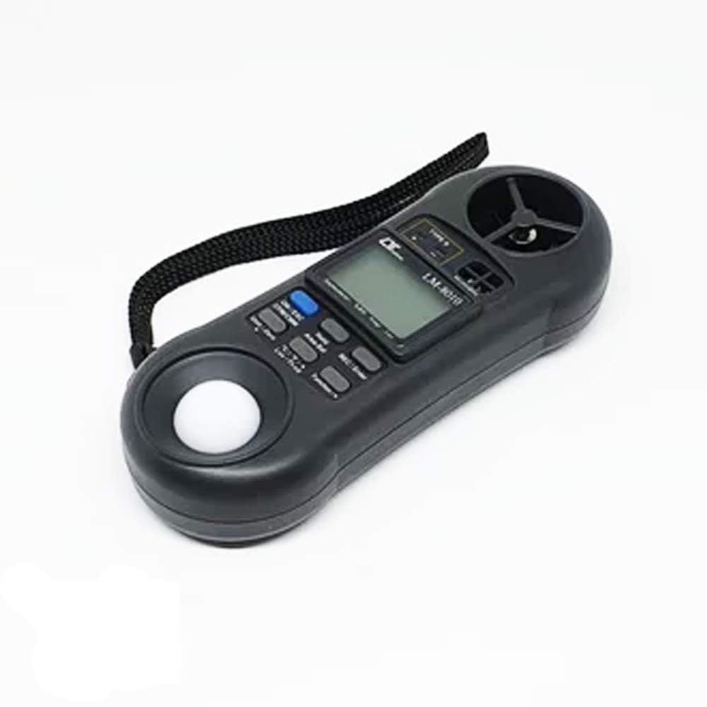 LM-8010 4 in 1, Anemometro con flusso d'aria (CMM, CFM) + Misuratore di umidità + Misuratore di luce + Termometro Industria HVAC, test ambientali, velocità del forno