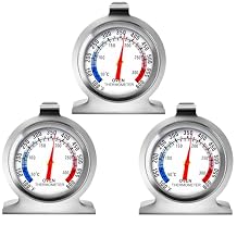 Oven Thermometer 50-300C/100-600F, Oven Grill Fry Chef Smoker Analog Thermometer Instant Read Stainless Steel Kitchen Cooking Thermometer 3Pack