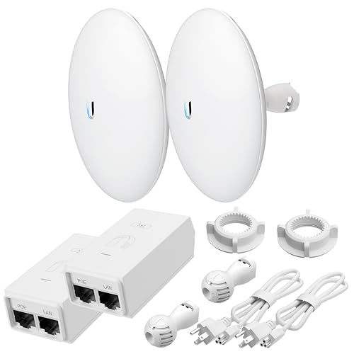 Image of Wireless Bridge NBE-5AC-GEN2 PRE-CONFIGURED Bundle of 2 Outdoor Point-to-Point Wi-Fi Bridge, Plug and Play, 450+ Mbps Speed, 15+ km Range