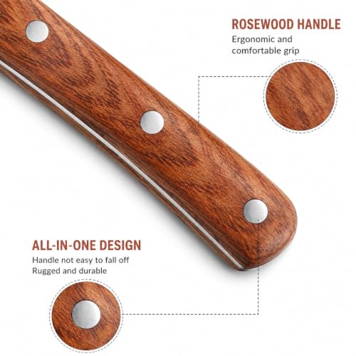 Image of Machado Japanese Chef Knife, High Carbon Stainless Steel Kitchen Knife with Rosewood Ergonomic Handle, Razor Sharp Multipurpose Cooking Knife for Meat, Vegetables, Fruits & Everyday Kitchen Use