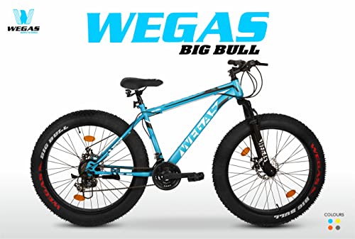 Image of WEGAS Bigbull 26 Inch Mountain Bike 18.5 inch Frame 21 Ef500 Shimano Gears (Sky Blue Standard) ,Unisex-Youth