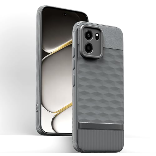 Image of Pikkme Back Cover for OnePlus Nord CE 6 5G Camera Protection 3D Hexa Cube Design Silicone Protective Bumper Case (Grey)
