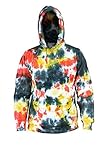 ezhippie felpa con cappuccio colorata da uomo tie dye, (5, m)