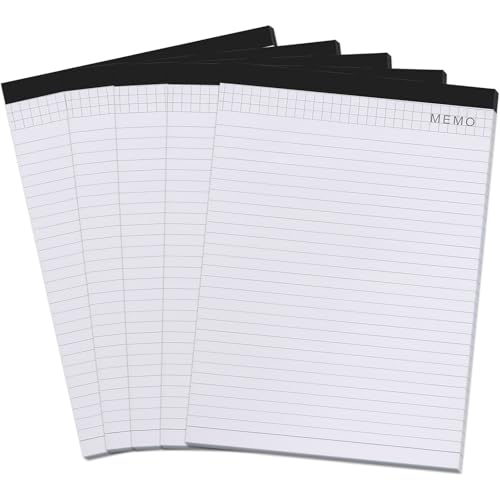 Marte Vanci A4 liniertes Papier, Nachfüllblöcke, Schreibnotizblock, Notizblock, Notizblock, 8 mm, liniert, nachfüllbar, für Klemmbrett, Konferenzmappe, 40 Blatt pro Packung, Memo-Papier für Schule